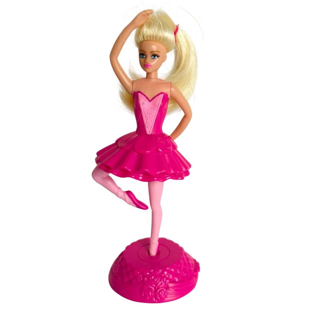 Barbie Pink Ballerina Fashion Doll 5.5" Barbie in the Pink Shoes w Display Stand